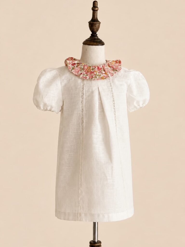 Vestido elegante con cuello de flores - LEEMBA KIDS