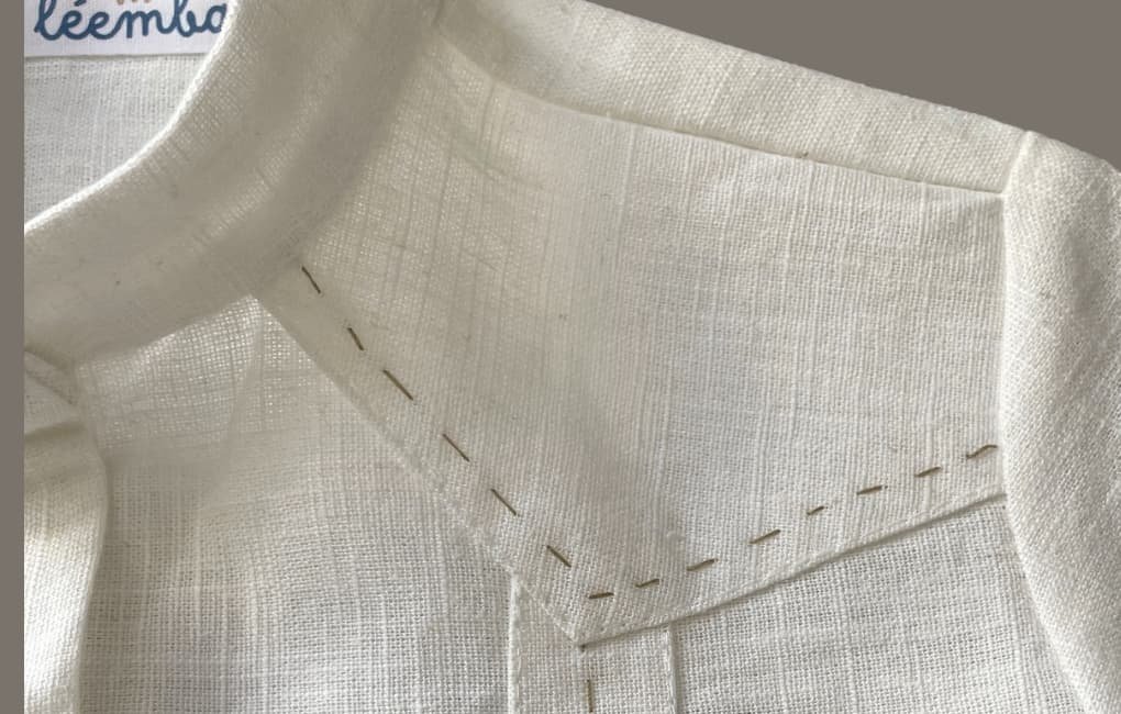 Detalles de la costura modelo y puntos