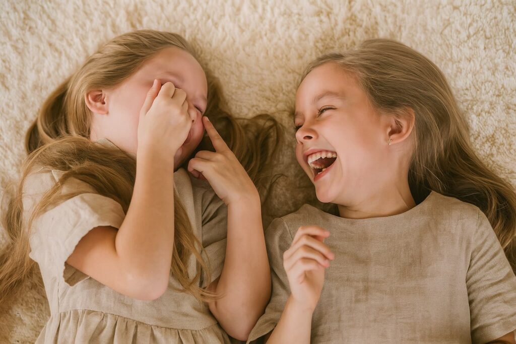 Niñas con vestidos de lino