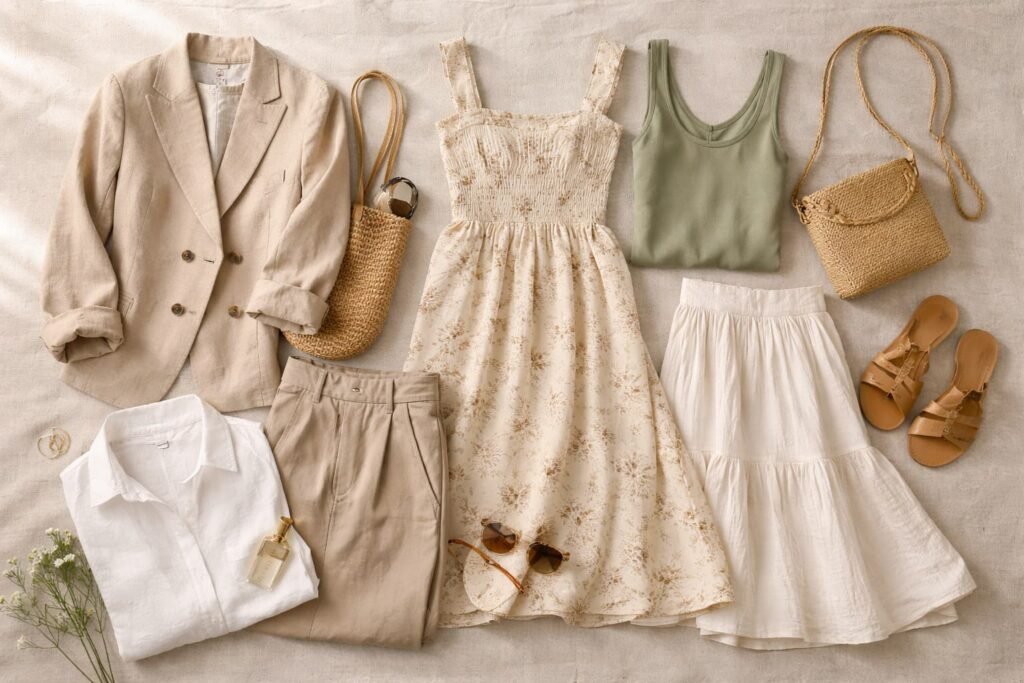 Ejemplo de armario cápsula de verano