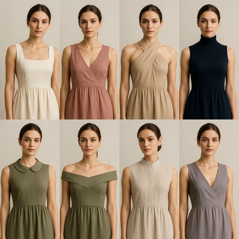 Tipos de cuello vestidos